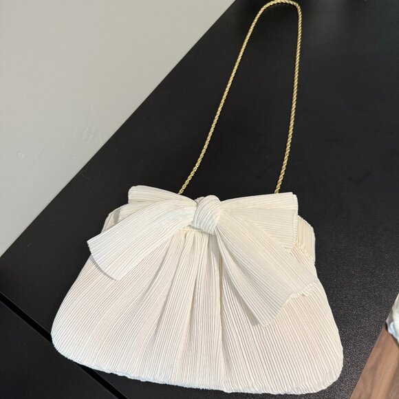 Loeffler Randall Rayne Small Pleated Bow Frame Clutch - Picture 1 of 4